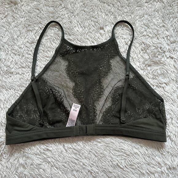 Victoria's Secret Body S Lace Bralette Olive Green Fairy Grunge Boho Whimsygoth - Picture 3 of 5